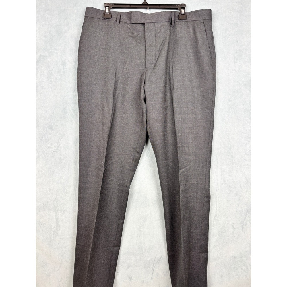 Charles Tyrwhitt Mens 36W 32L Slim Fit Charcoal Grey Wool Suit Trousers SUT0254